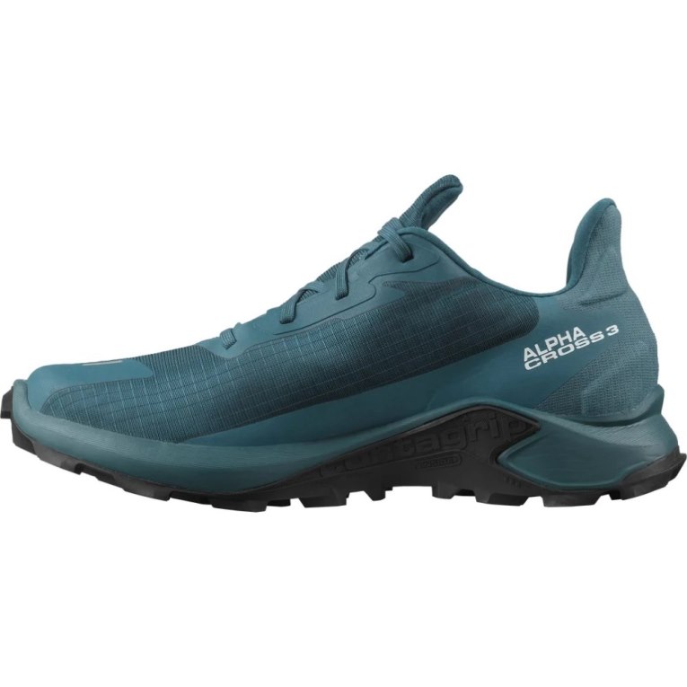 Turquoise Salomon Alphacross 3 GTX Men's Trail Running Shoes | IE PG5140